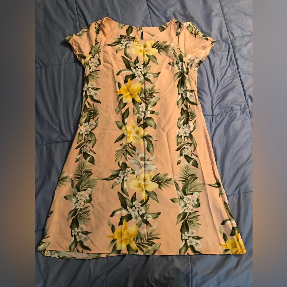 Two palms floral Hawaiian dress